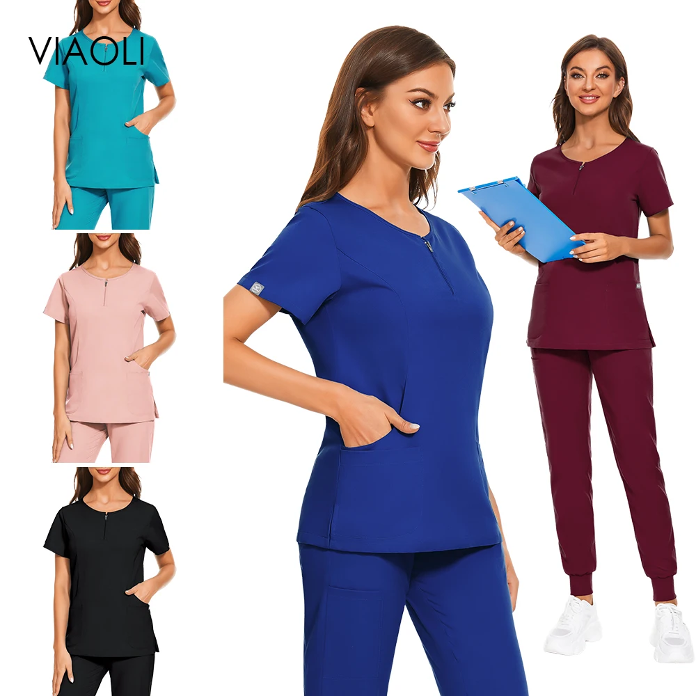 

Fashionable Medical Uniform Unisex Scrub Sets Uniform Women Joggers Scrubs Top Nursing Pants Clean Dustproof Work Wear Wholesale