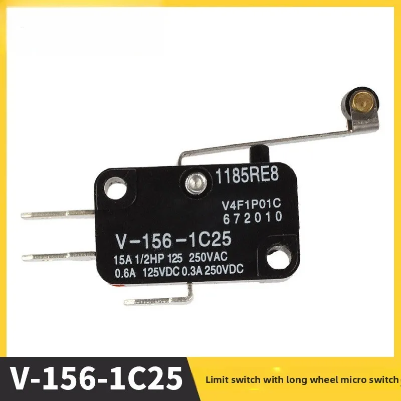 10pcs V-156-1C25 Micro Switch with Long Roller Limit Switch Silver Contact