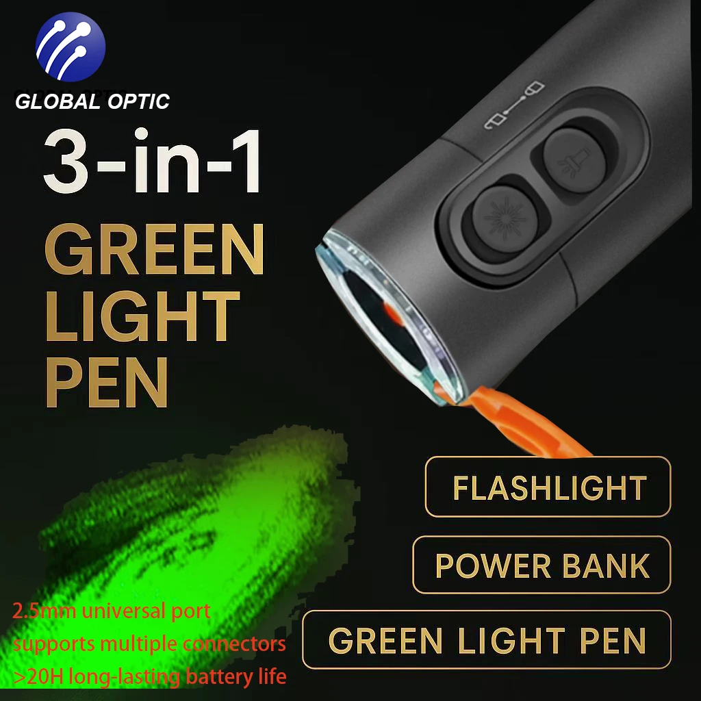 

FTTH Волоконно-оптический зеленый свет Визуальный локатор неисправностей 10/15/20 МВт Перезаряжаемый VFL с большой емкостью 2200 мАч для инженера сете