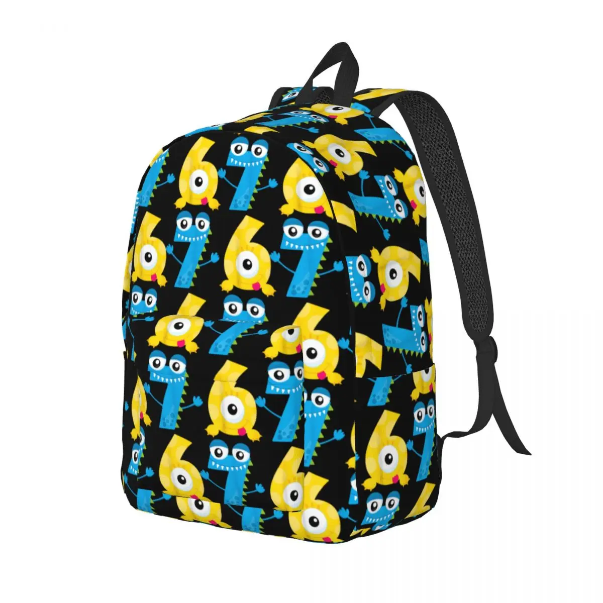 Bruh 67 Six Seven Monsters 6-7 Backpack Middle High College School Student Funny Brainrot Meme Bookbag Men Women Daypack Hiking