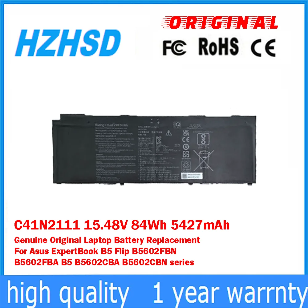 

C41N2111 15.48V 84Wh 5427mAh Genuine Original Laptop Battery Replacement For Asus ExpertBook B5 Flip B5602FBN B5602FBA B5602CBA