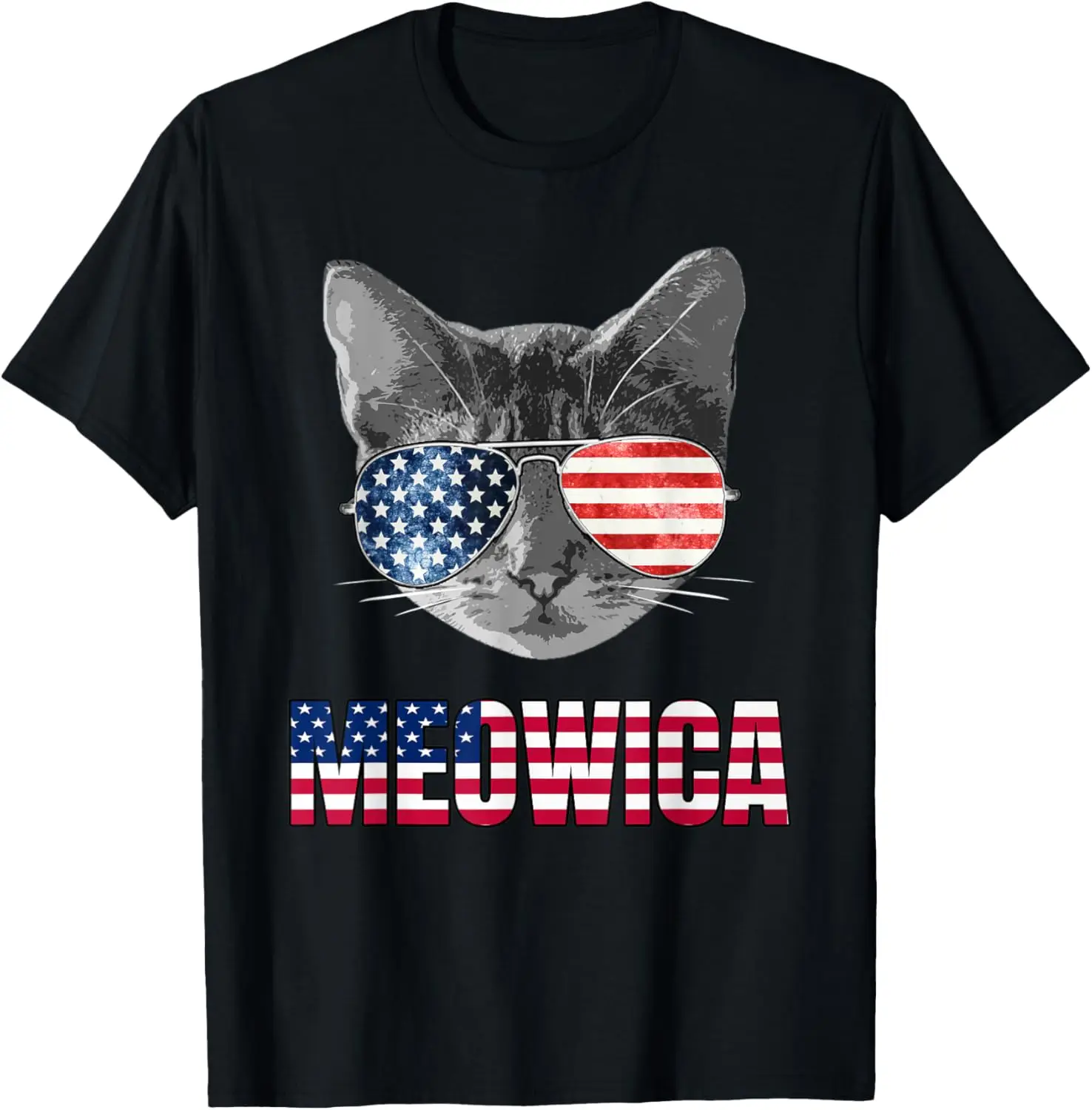 

4th of July Patriotic Shirt Gift for Cat Lovers - Meowica T-Shirt