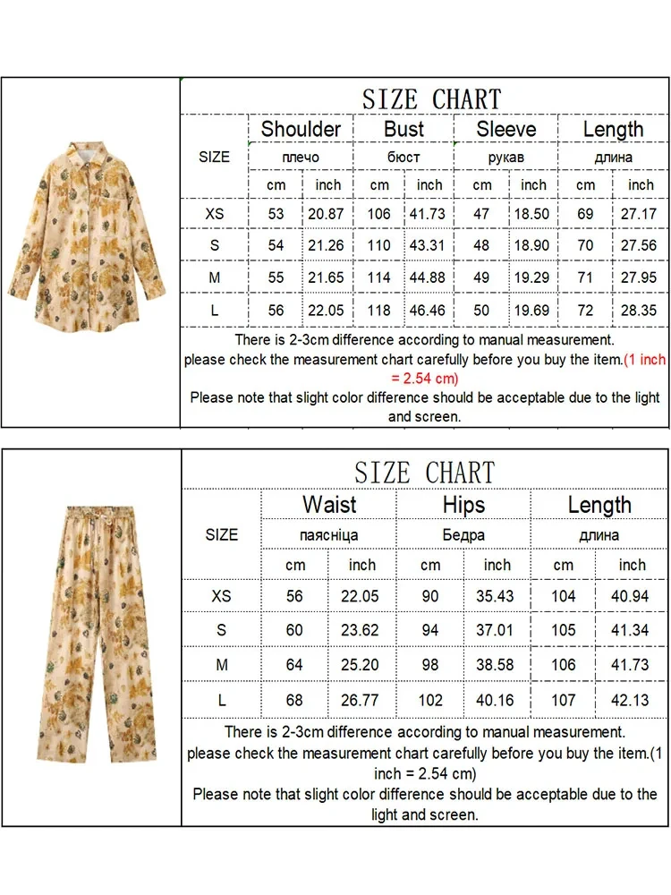 Casual Print Shirt Pants Sets Pajamas for Women Loose  Single Breasted Top Wide Leg Pants Sleepwear Female Spring Summer Outfits