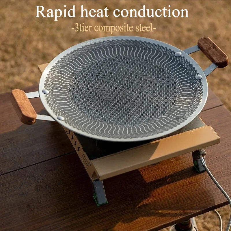 

Upgrade 18.5inch Pan Outdoor camping, camping, card style barbecue plate, non-stickiness pot cookware for 4-5people