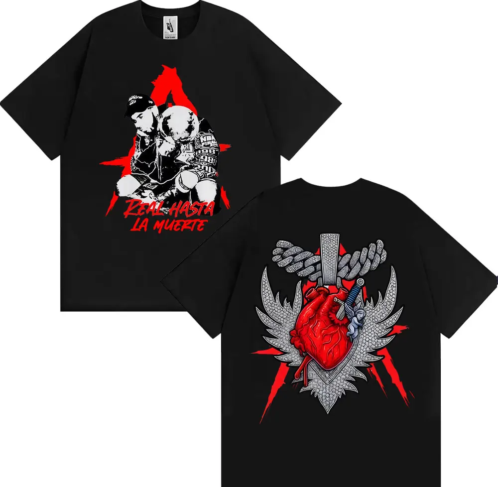 Anuel AA Real Hasta La Muerte World Tour T-shirts Men's Clothing Hip Hop Punk Fashion T-shirt Casual Cotton Short Sleeve T Shirt