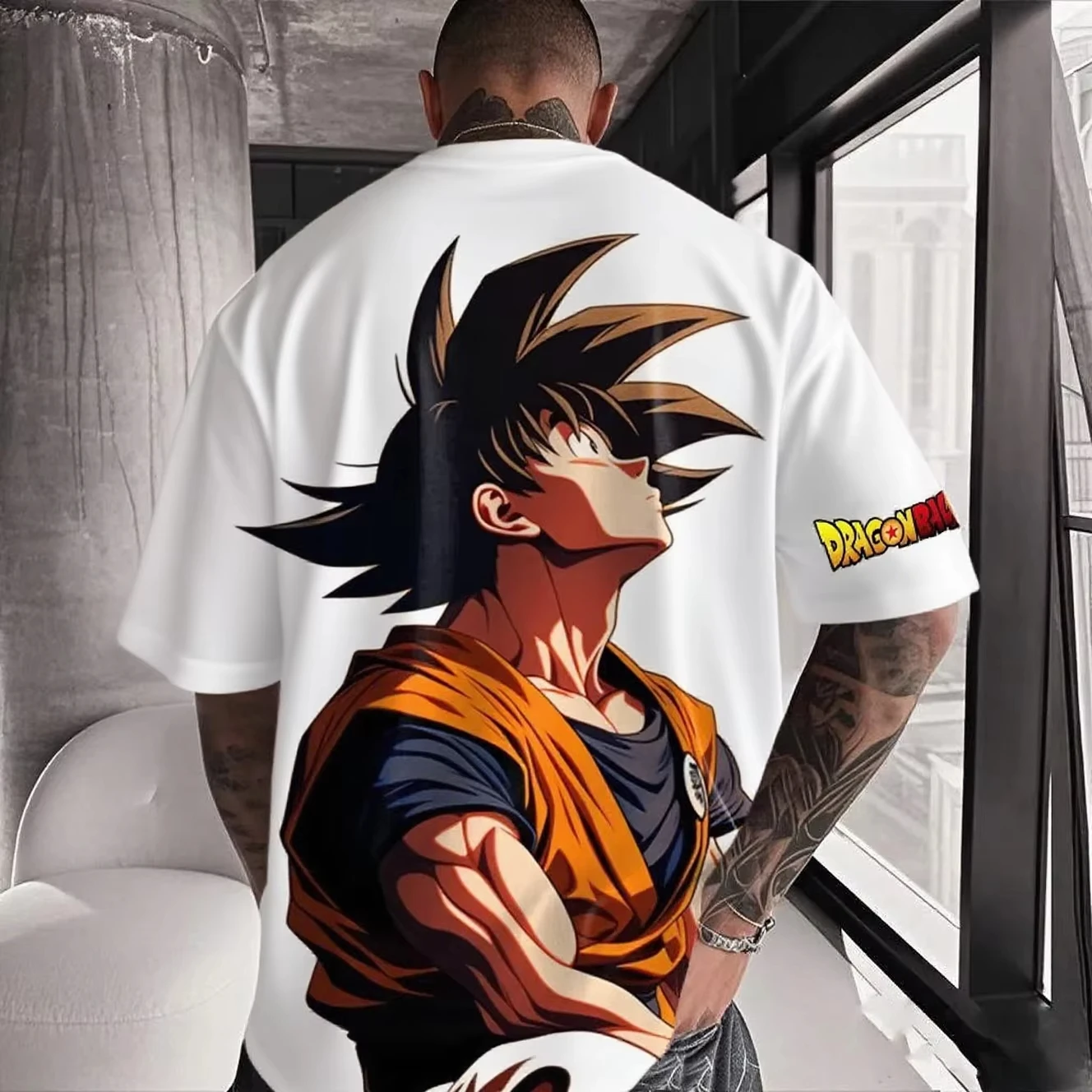لعبة دراغون بول جوكو أنيمي المتضخم الرجال تي شيرتات قصيرة الاكمام القطن الشارع الشهير الصيف الجرافيك المحملة بلايز عادية ملابس رجالي عصرية