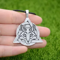 Nostalgia Viking Fox Pendant Tribal Necklace Circle And Triangle Norse Jewelry Dropshipping
