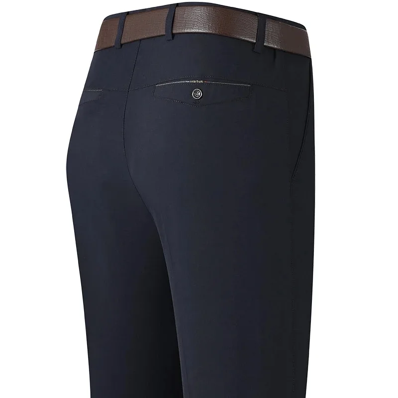 MRstuff-Pantalon FjThin pour hommes d\'âge moyen, décontracté, couleur unie, taille haute, surintendant, 2024