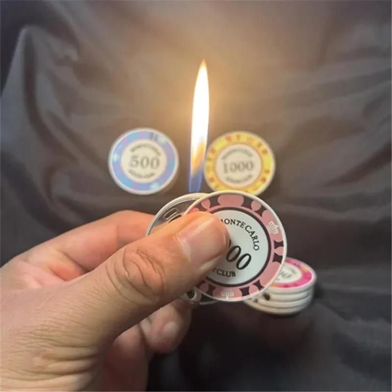 

New Outdoor Mini Inflatable Lighter Portable Butane Gas Open Flame Personalized Lighter Men's Cigarette Accessories