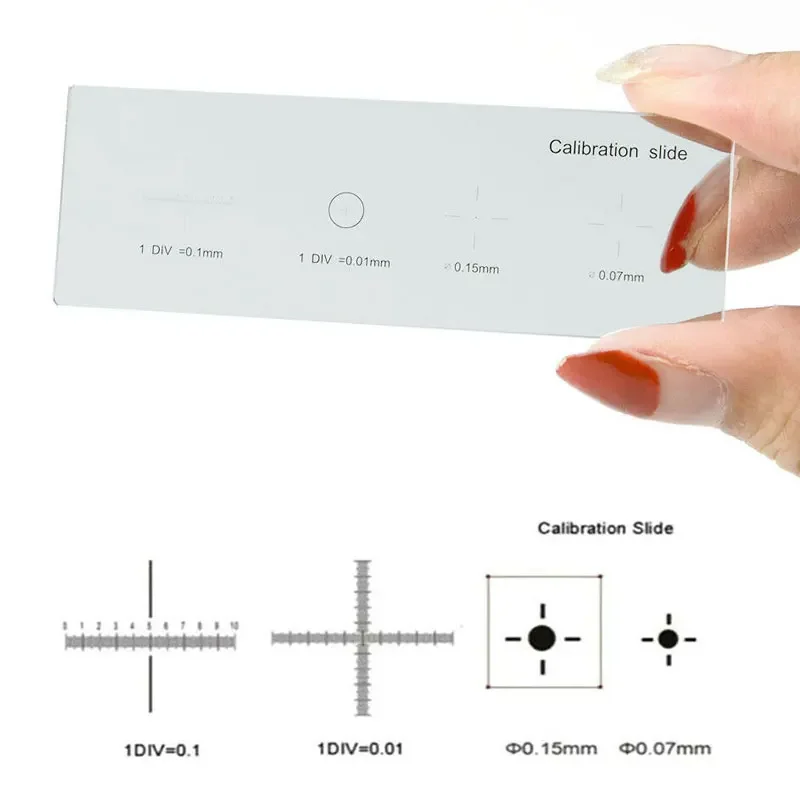 0.01mm Calibrate Microscope Slide Stage Micrometer Calibration with 4 Scales