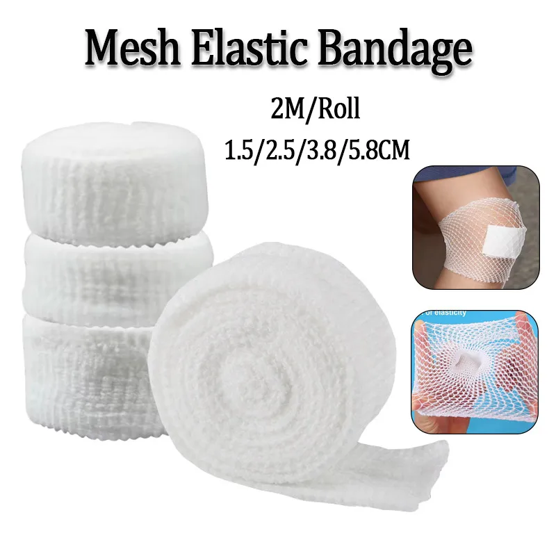 2M/Roll Elastic Mesh Wound Dressing Emergency Aid Gauze Stretchable Wrap for Head Elbow Ankle Knee Bandages