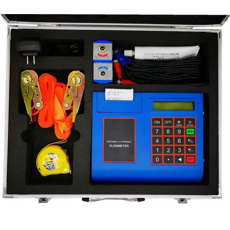 TUF-2000P Portable Digital Ultrasonic Flowmeter DN15-DN6000 Liquid and Water LCD Display