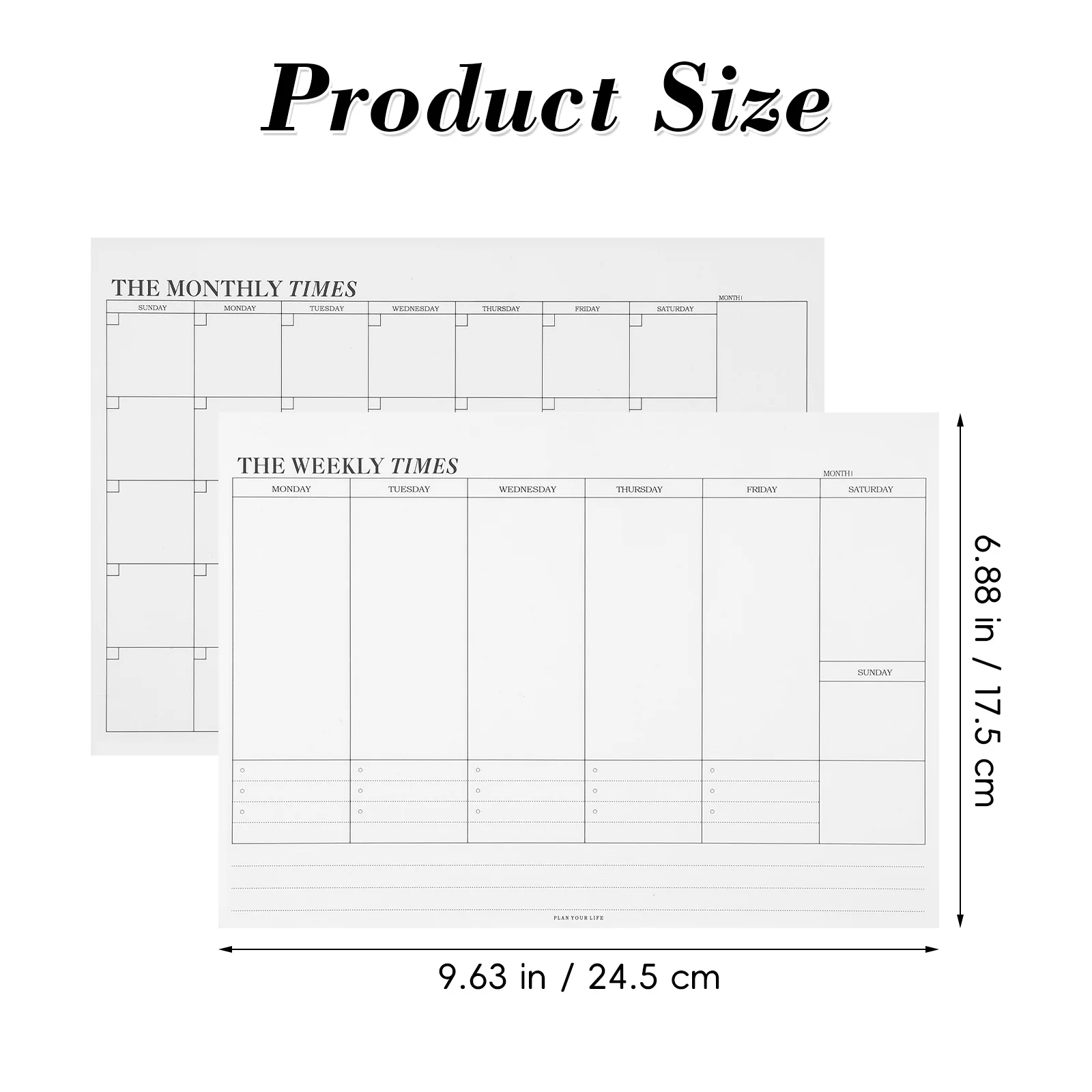 2Pcs Office Schedule Notebook Weekly Monthly Planner Notepad Organizer Daily Notes Reminder Planning Paper