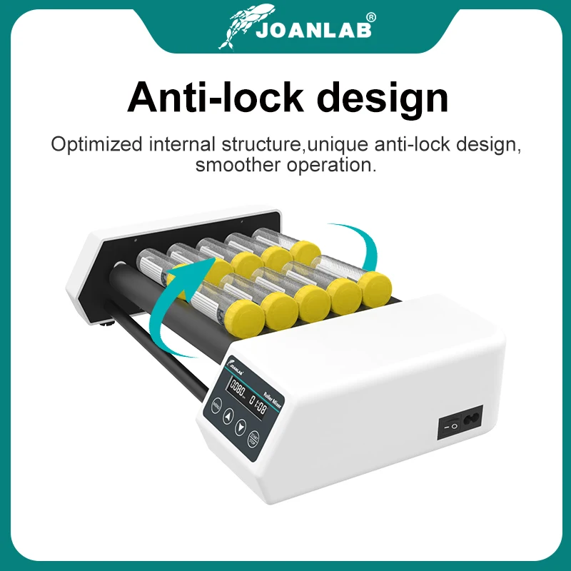 JOANLAB Mélangeur à rouleaux de sang Rotateur horizontal Équipement de laboratoire Mélangeur numérique réglable pour tubes de sang Vitesse 20~80rpm