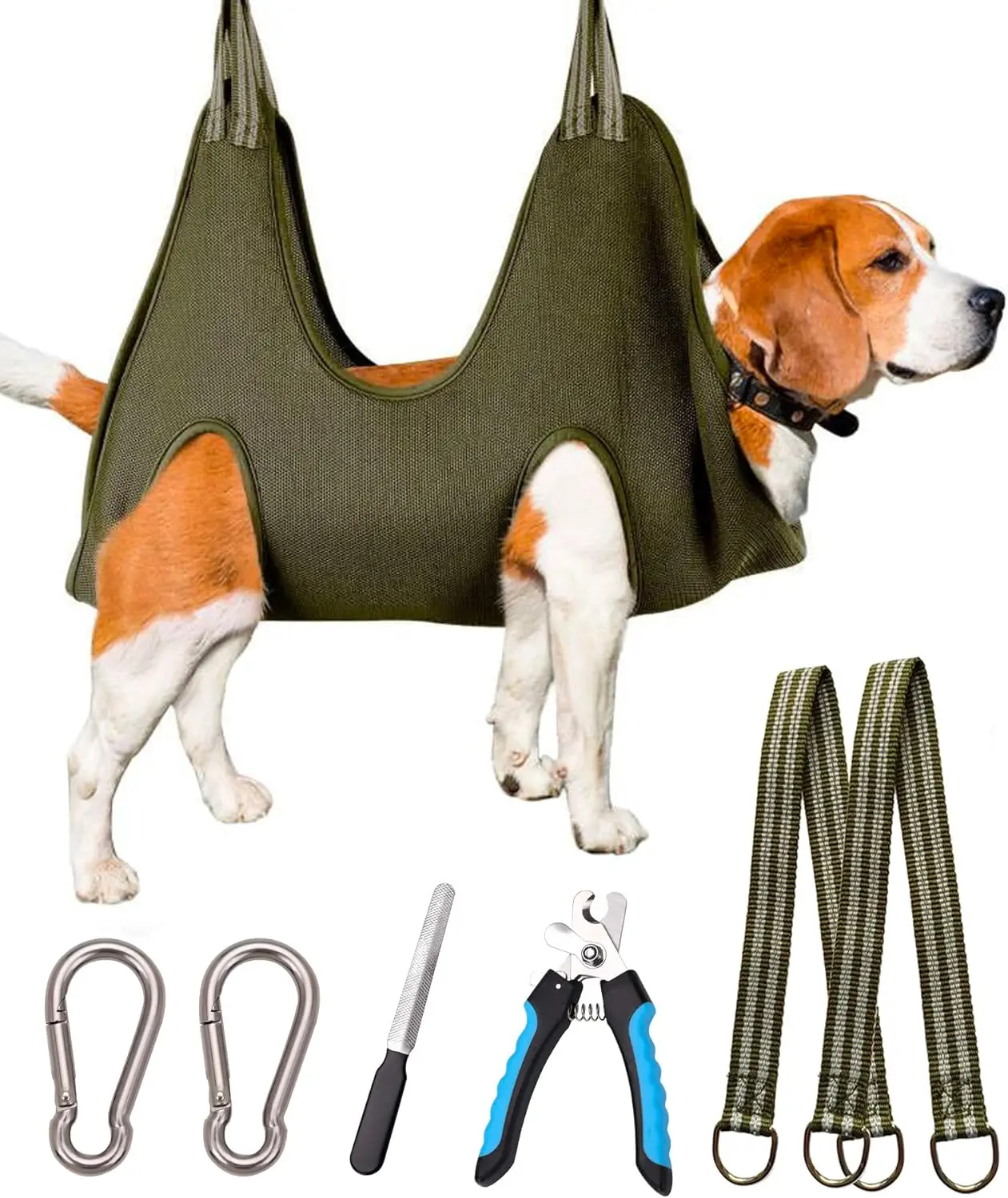 

Dog Grooming Hammo Harn For Medium-Large Size Dogs, Pet Grooming Hammo Dog Nail Hammo With Nail Cs/Trimmer,Dog Sling Holder