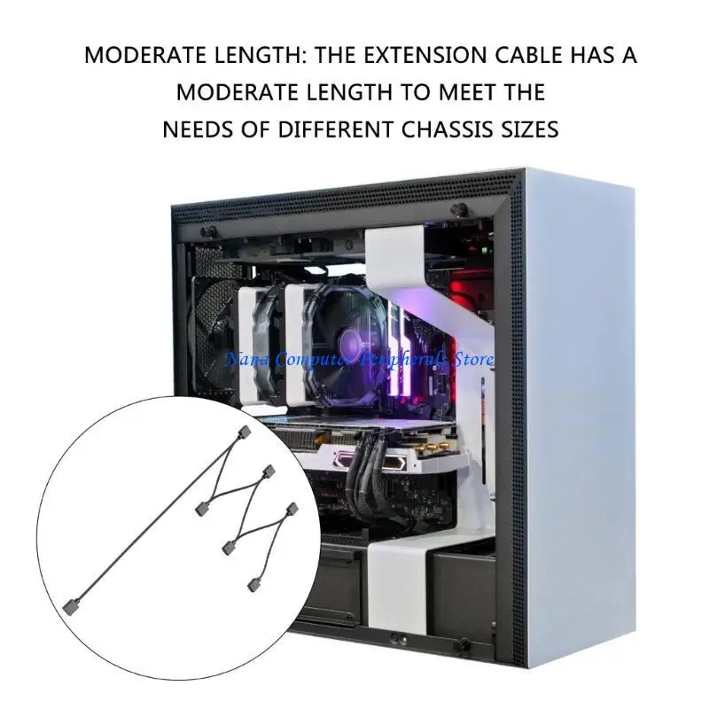 

F68C Convenient Installation 3PIN ARGB Extension Line ARGB Splitter Cable For Improve PC Fan Lighting Easy Plugs Design