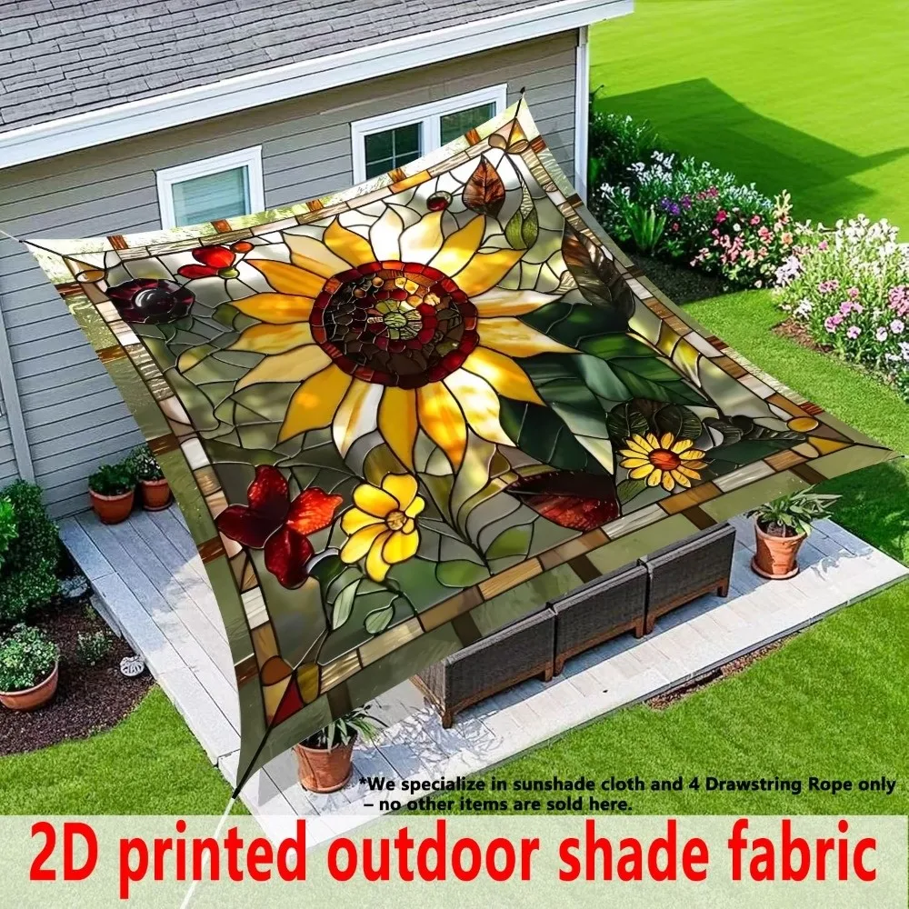 Floral Printed Canopy Cloth Cover Dacron Bohemian Style Sunshade Ceiling Cover UV Resistant Outdoor Canopy Cover