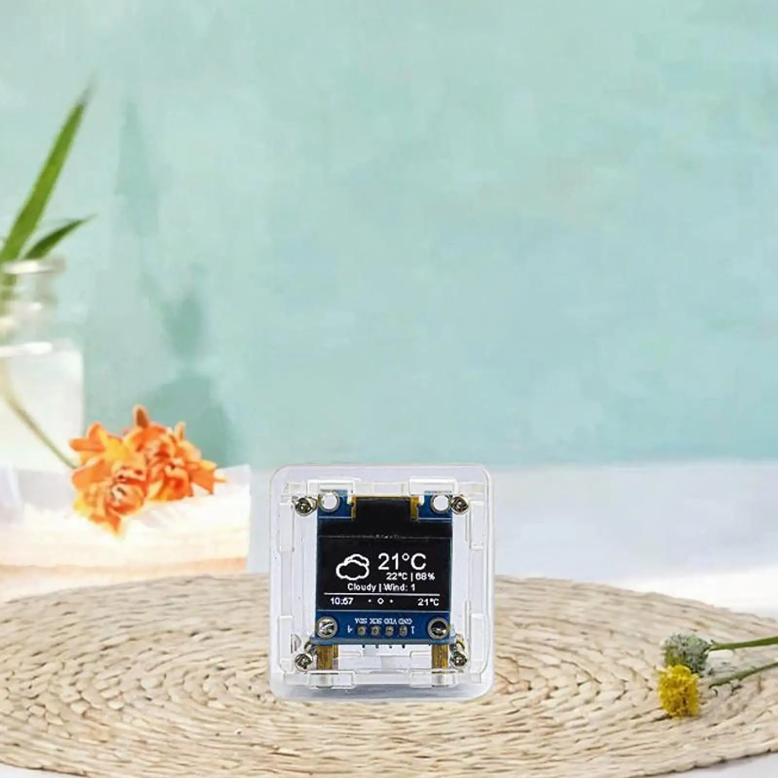Mini Weather Clock Digital Display Soldering Kit Table Electronic Clock for Home Living Room Decor