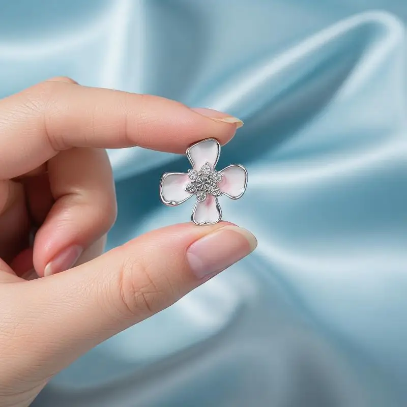 2Pcs Aesthetic Flower Rhinestone Headphone Buckles Clip On Ear Hook Accessory Fit for Most Wireless Earbuds Decoration
