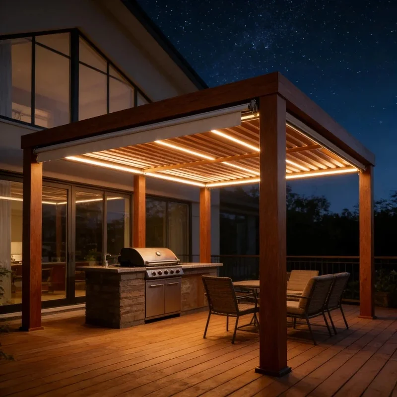Most Advanced Zip Screen Powder Coated 6063-T5 Aluminum Alloy Patio Pavilion