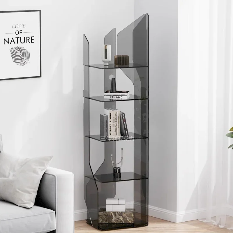 Transparent Acrylic Display Stand Box Bedroom Living Room Shelves Organizer Corner Book  Room Decoration