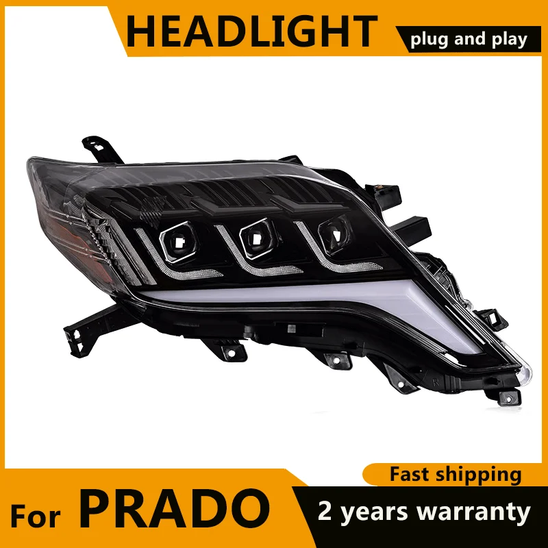 

FULL LED Headlights For Toyota Prado 2014 2015 2016 2017 Lander Cruise FJ150 Dynamic Turning Signal LED DRL LED Lens Head Lamps