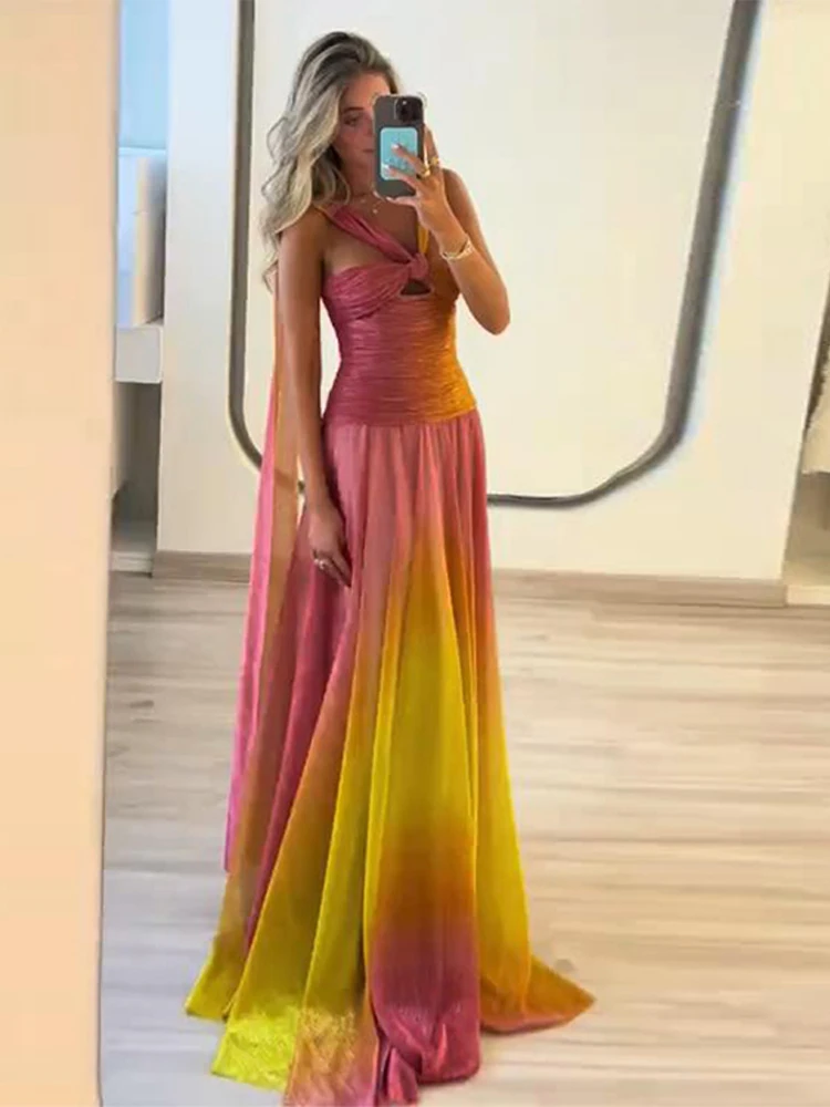 

Элегантные длинные юбки, женские комплекты с лямкой на шее, без рукавов, складная лента, женские комплекты 2021, летняя мода, шикарные комплекты с высокой талией, 2 предмета