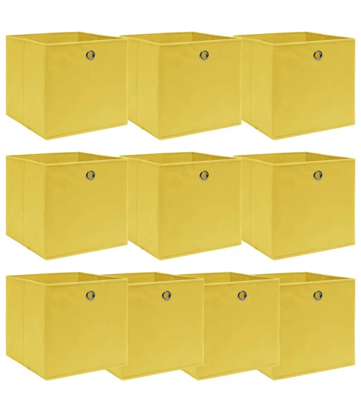 Storage baskets storage boxes 10 PCs yellow fabric 32x32x32 cm