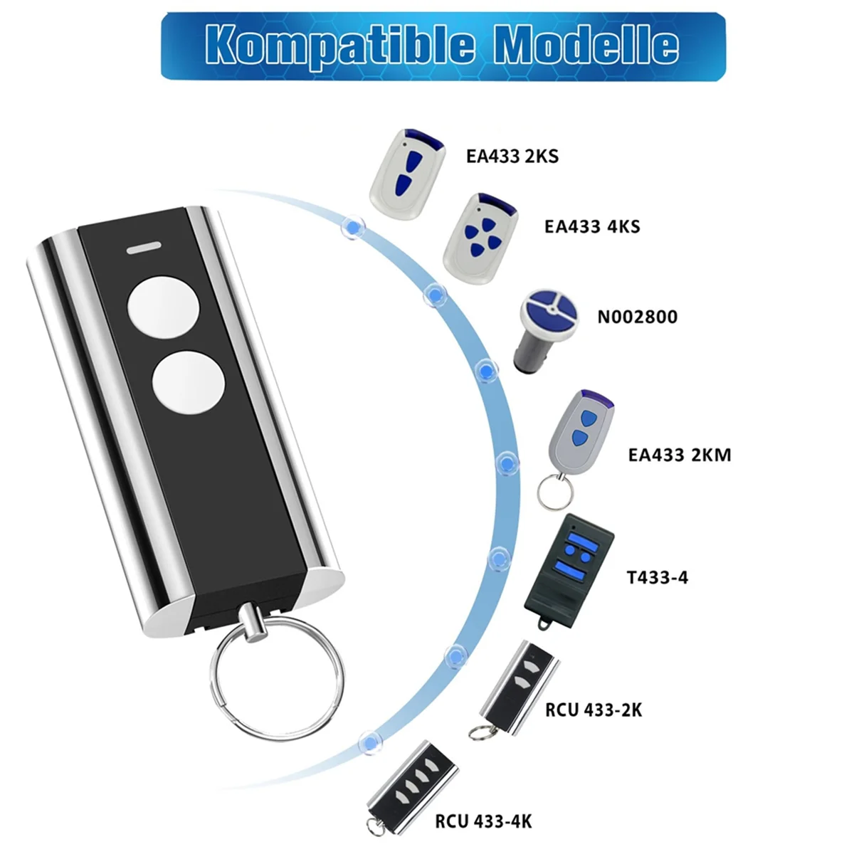 Handheld Transmitter for Standard Steel Entrematic RCU 433-2K,EA433 2KM,433.92 Rolling Code Garage Remote Control 1 Pcs