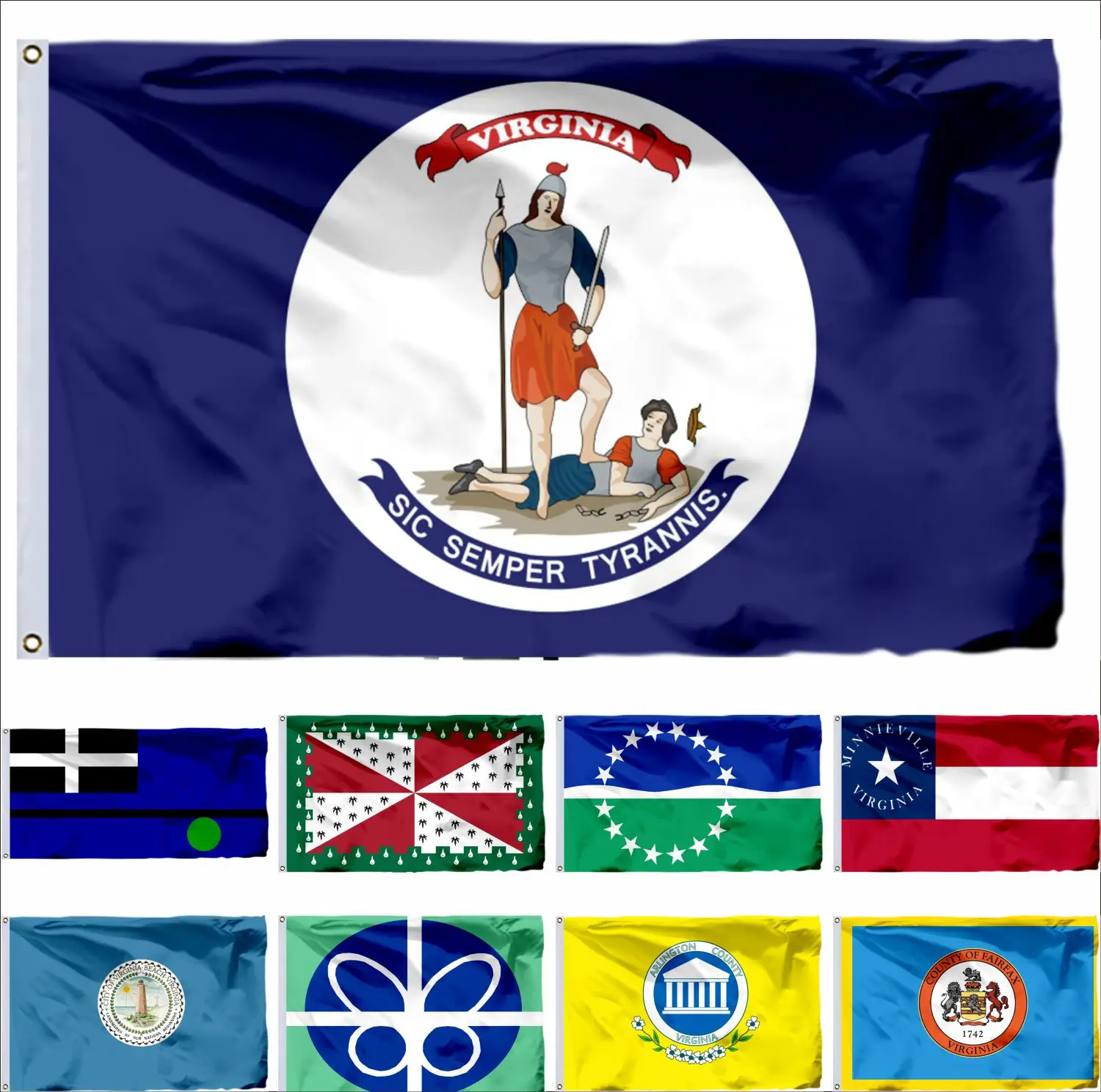 USA Fairfax County Virginia Flag 90x150cm Arlington 3x5ft US Guanica American Hampton Roads United States Flags Richmond Banners