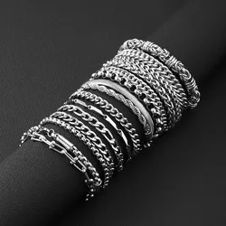 New 316L Stainless Steel Cuban Cable DIY Chain Bracelet for Men Women Kpop High Quality Jewelry Solid Metals not Fade