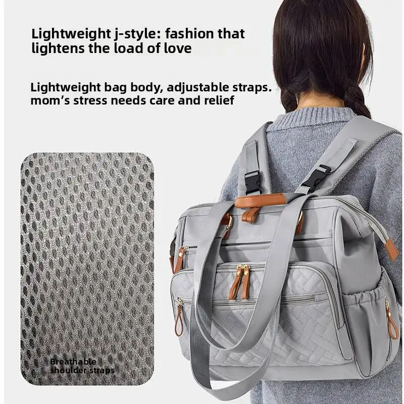 Large-capacity Casual Lightweight Mommy Bag Outdoor Diaper Bag Maternity Backpack Single-shoulder Bag for Mom Kids Baby Items