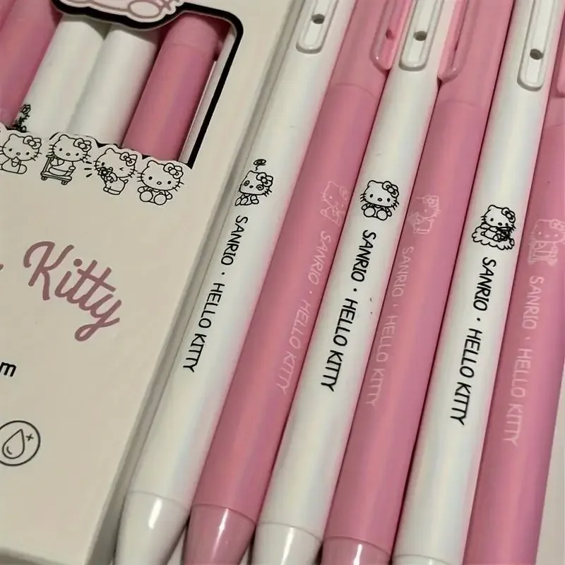 6Pcs Sanrio Gel Pen Hello Kitty Kuromi Pachacco Student Exam Pen Quick Dry Office Signature Pen School Supplies Stationery Prize