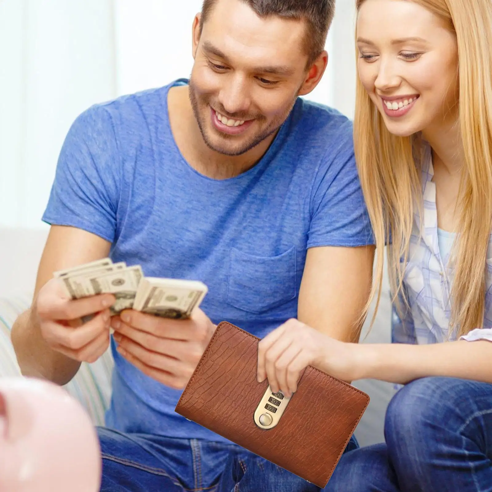 Libro di sfide per risparmiare denaro Libro per risparmiare denaro con serratura a combinazione Pianificatore di budget Organizzatore di portafogli da 100 pagine per i viaggi