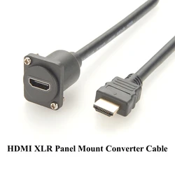 D Type HDMI 1.4 Flange Chassis Panel Mount Converter Cable 4K@30Hz Male to Female Extension Cable for Car Boat Projector