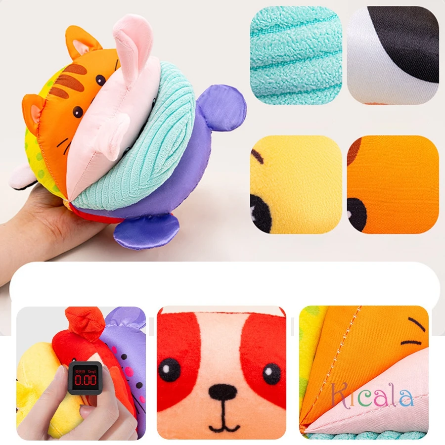 Pluszowa piłka do chwytania dla niemowląt, zabawka Montessori, edukacja wczesnoszkolna, piłki rozwijające inteligencję, interaktywne, ręcznie robione piłki z materiału dla niemowląt.