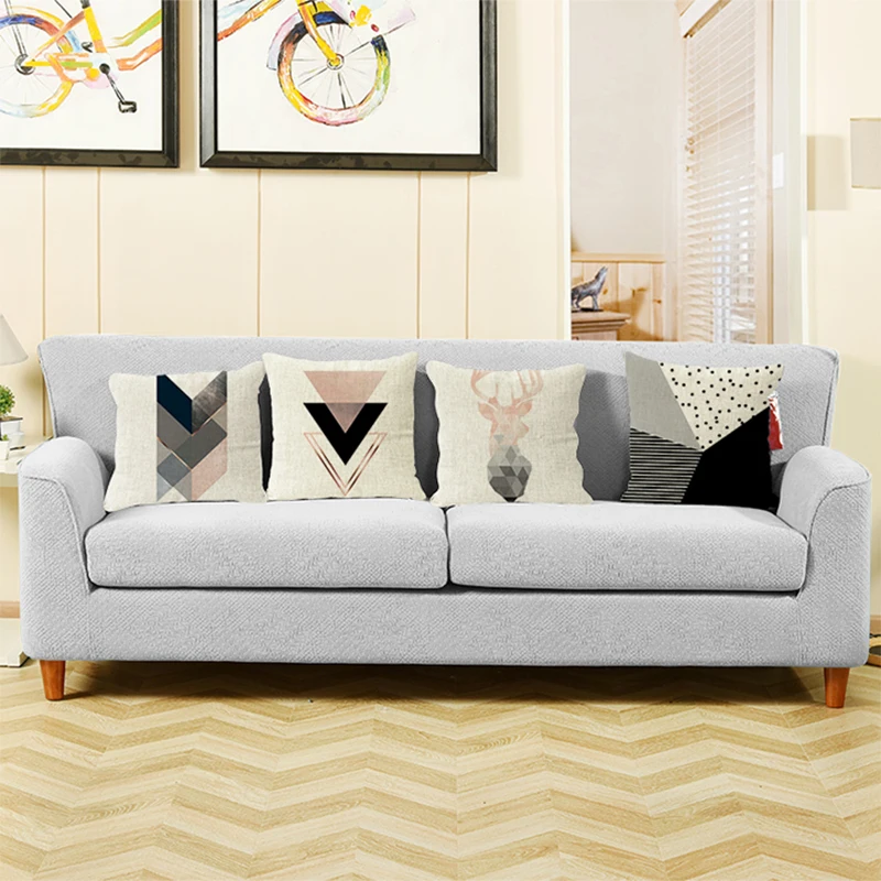 Nordic Deer Golden Geometric Pillow Case Loving Heart Black Grey Geometry Deer Decorative Pillows Sofa Home Decor Cushion Covers