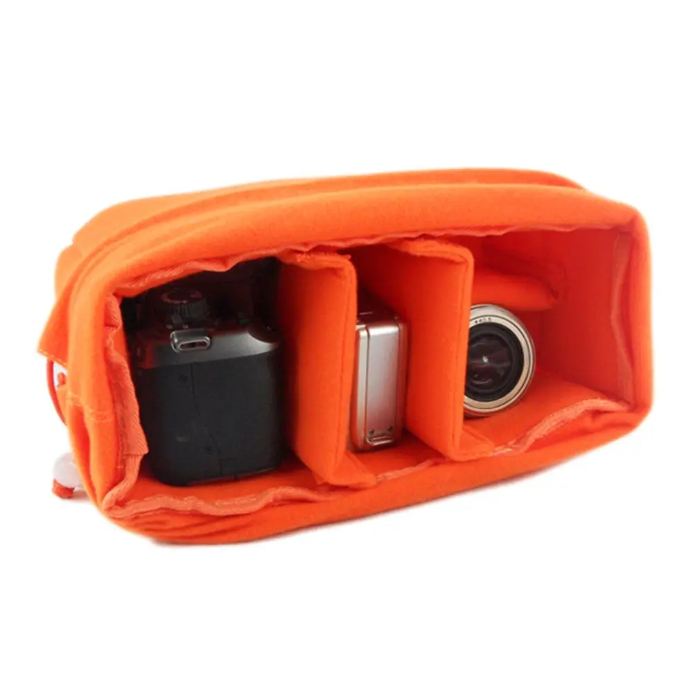 Acessórios de câmera portátil à prova de choque proteção saco de inserção de câmera fotografia lente de câmera protetora cas partição saco acolchoado