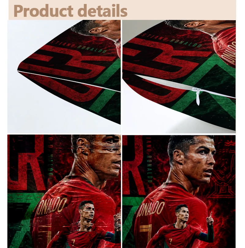 Fußballstar Cr7 Kissenbezug, Sofa-Dekokissen, doppelseitig bedruckt, Sitzkissen für Auto, Ronaldos Kissenhülle, Heimbedarf, Geschenk – Detail 7