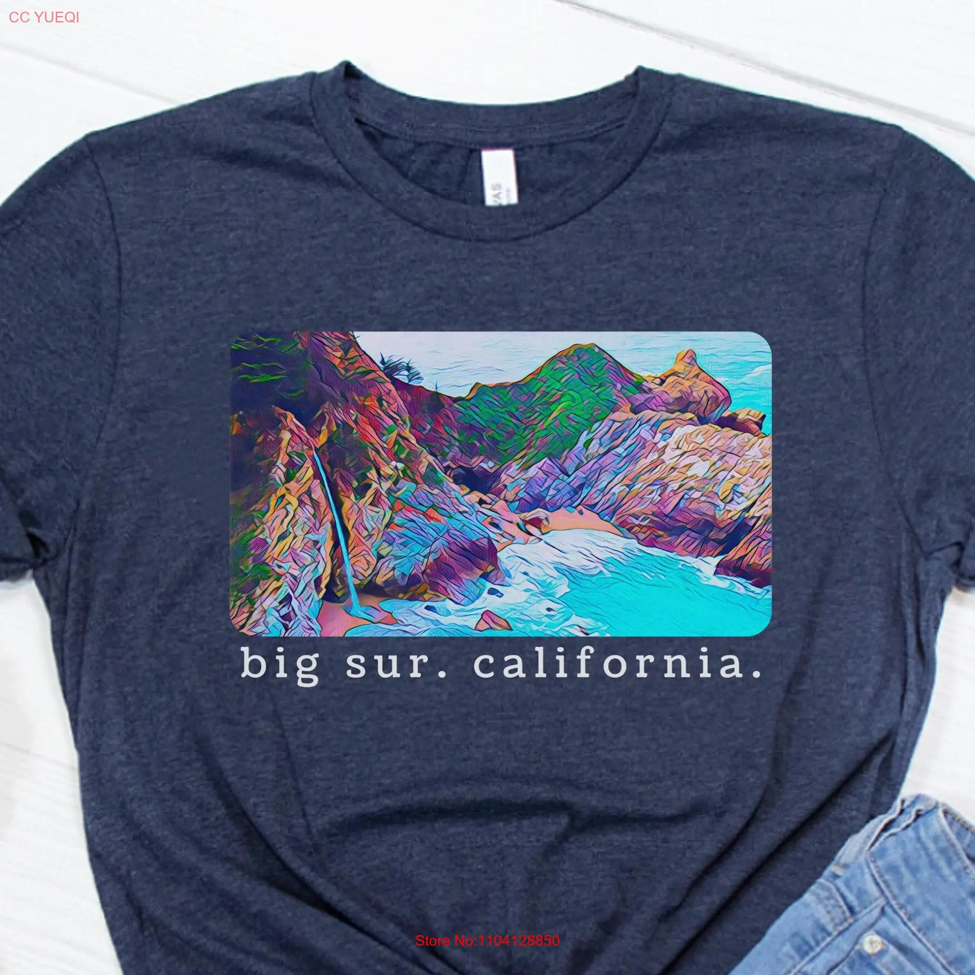 Big Sur T Shirt California Adventure Pacific Coast Highway McWay Falls long or short sleeves