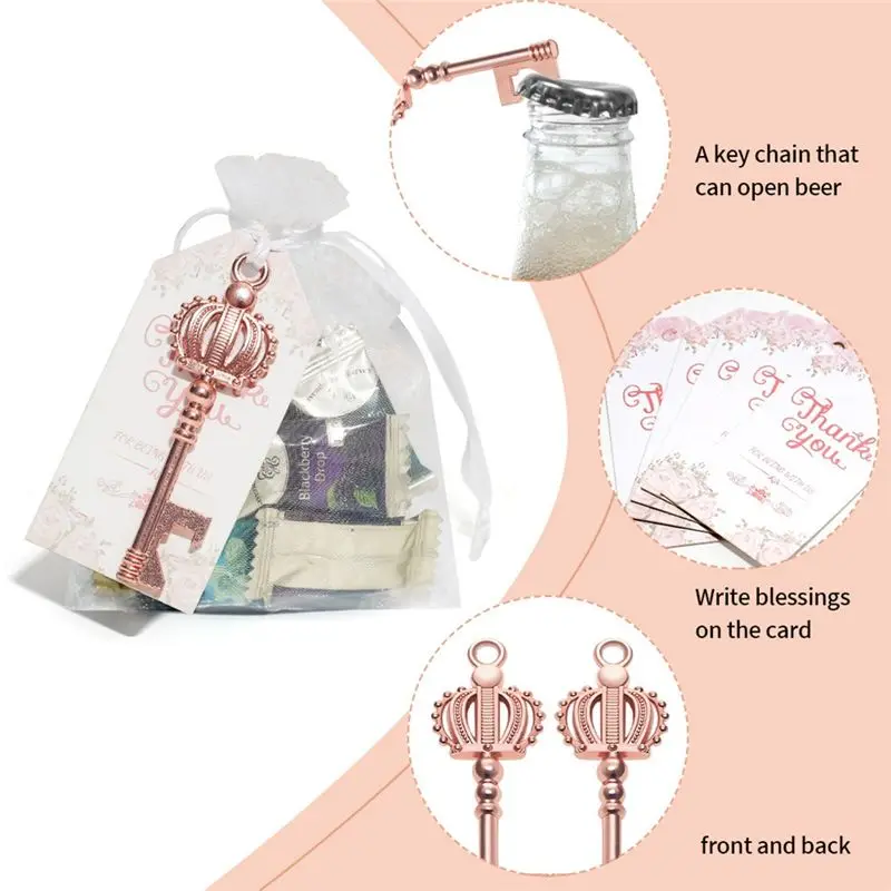 ABNM 30PCS Key Bottle Opener Paper Card Marriage Wedding Decoration Bridal Shower Gifts Wedding Souvenir Favors For Guests Durab