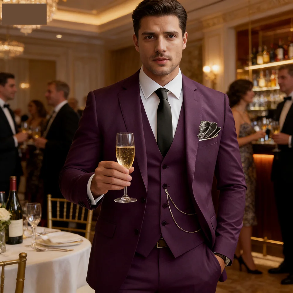 

Элегантный однотонный мужской костюм Slim Fit: модный дизайн, комплект из пиджака, жилета и брюк для жениха, свадьбы, вечеринки, выпускного, деловых встреч, для парня