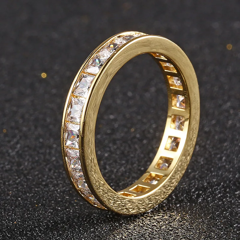 

Кольцо Iced Out Hollow Cuban Link, унисекс, полностью инкрустированное фианитами, хип-хоп украшение, аксессуар для рэперов