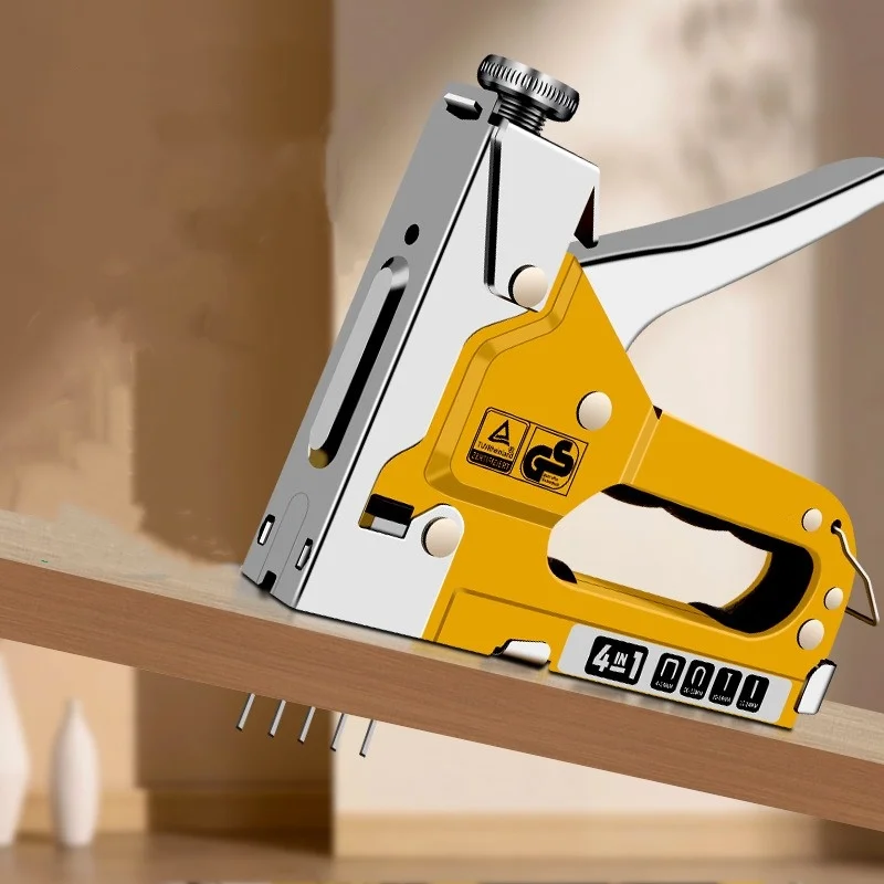 Ручной гвоздезабивной пистолет 4 в 1, легкий пистолет для домашнего использования, кодовый пистолет для гвоздей, воздушный пистолет для деревообработки, специальные прямые степлеры, столярные инструменты