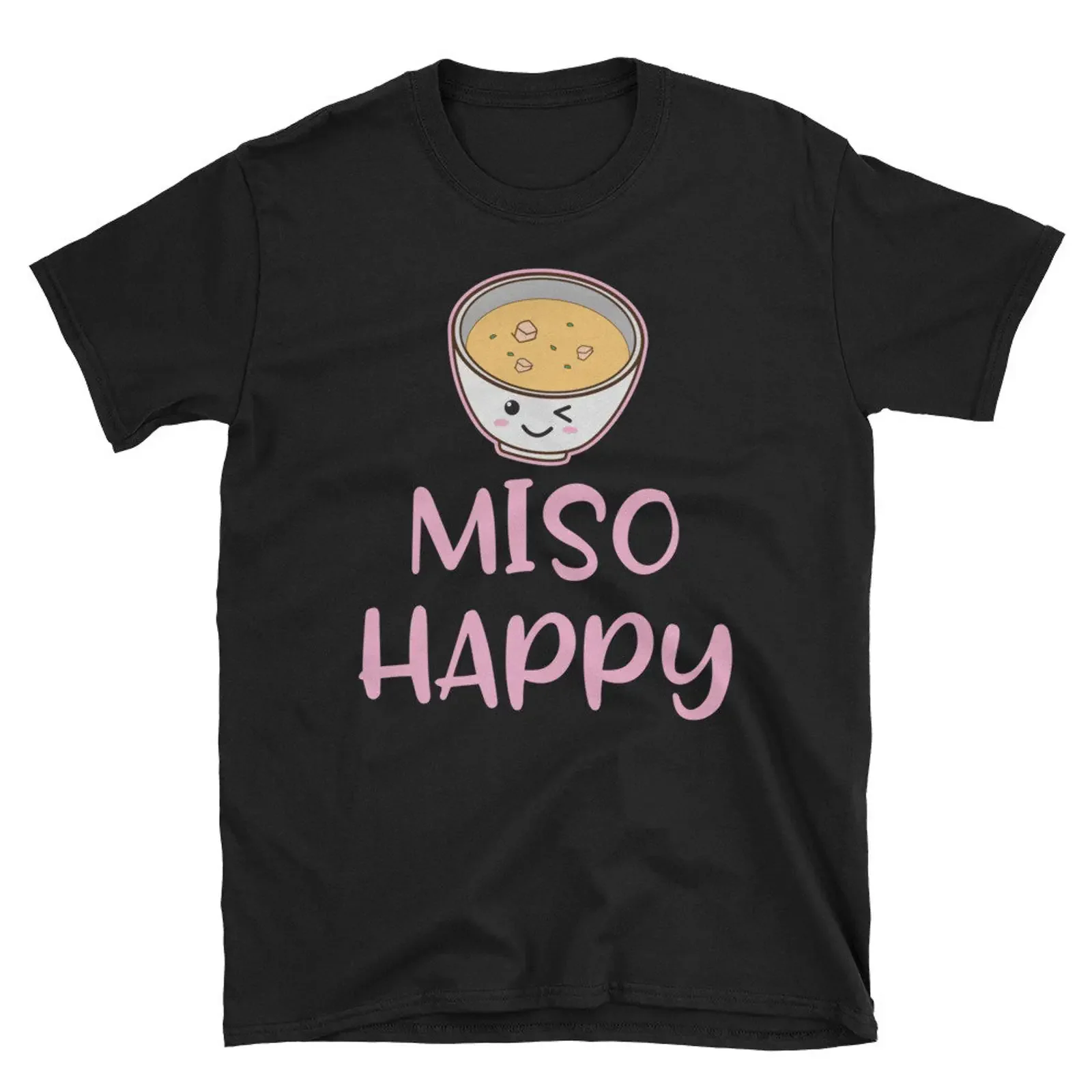 Miso Happy Cute Kawaii Soup T Shirt Funny Japanese Food Pun for Foodie  vintage Washed Soft Top For Everyday Wear homme
