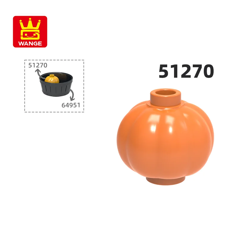 

WANGE 51270 100g/91PCS Marumine Halloween Bricks Pumpkin Block Moc Color Compatible with DIY Children's Toy Assembly Parts