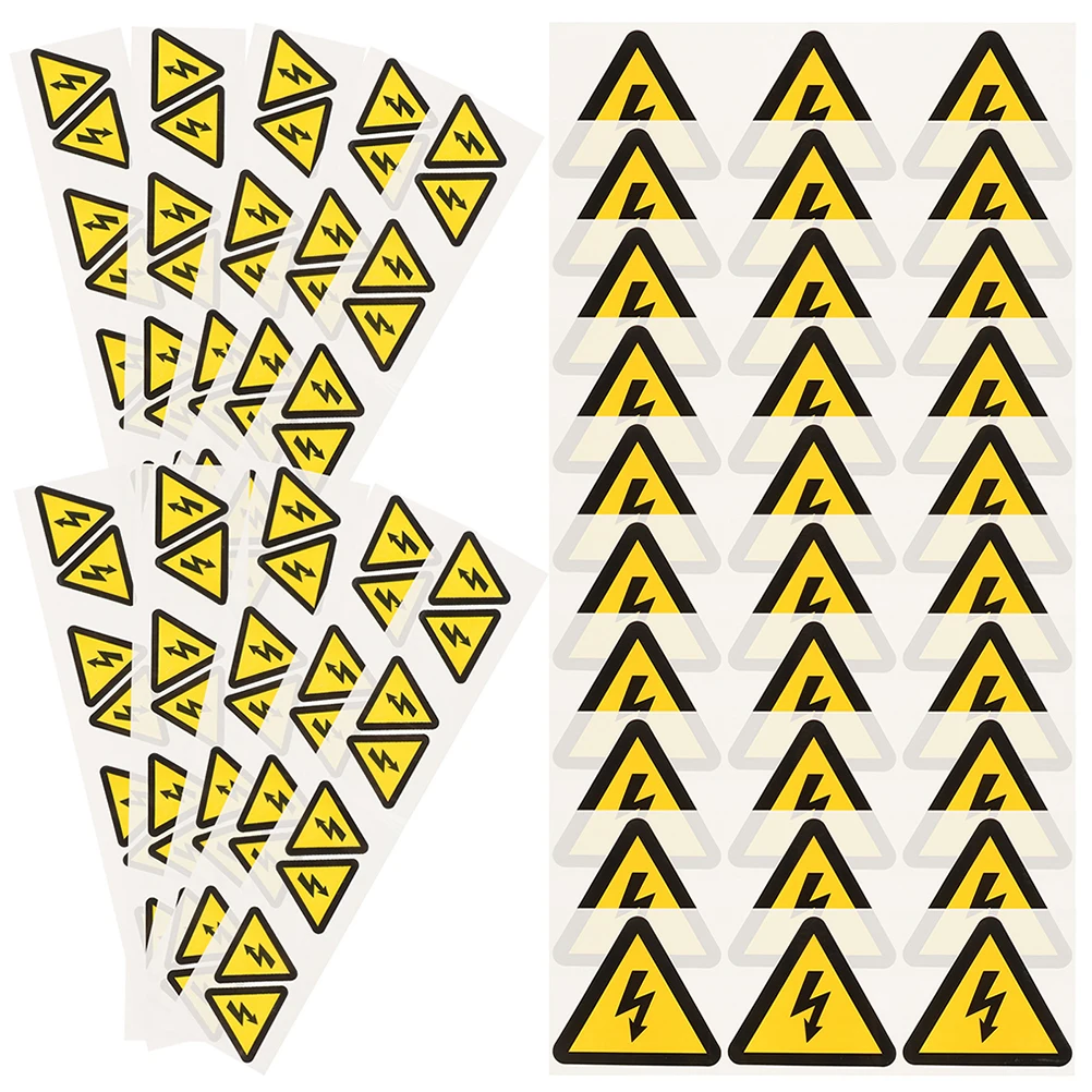 

24 Pcs Caution Stickers Stickers High Voltage Signs Electrical Fence Labels Yellow Triangle Safety Decal Practical Use