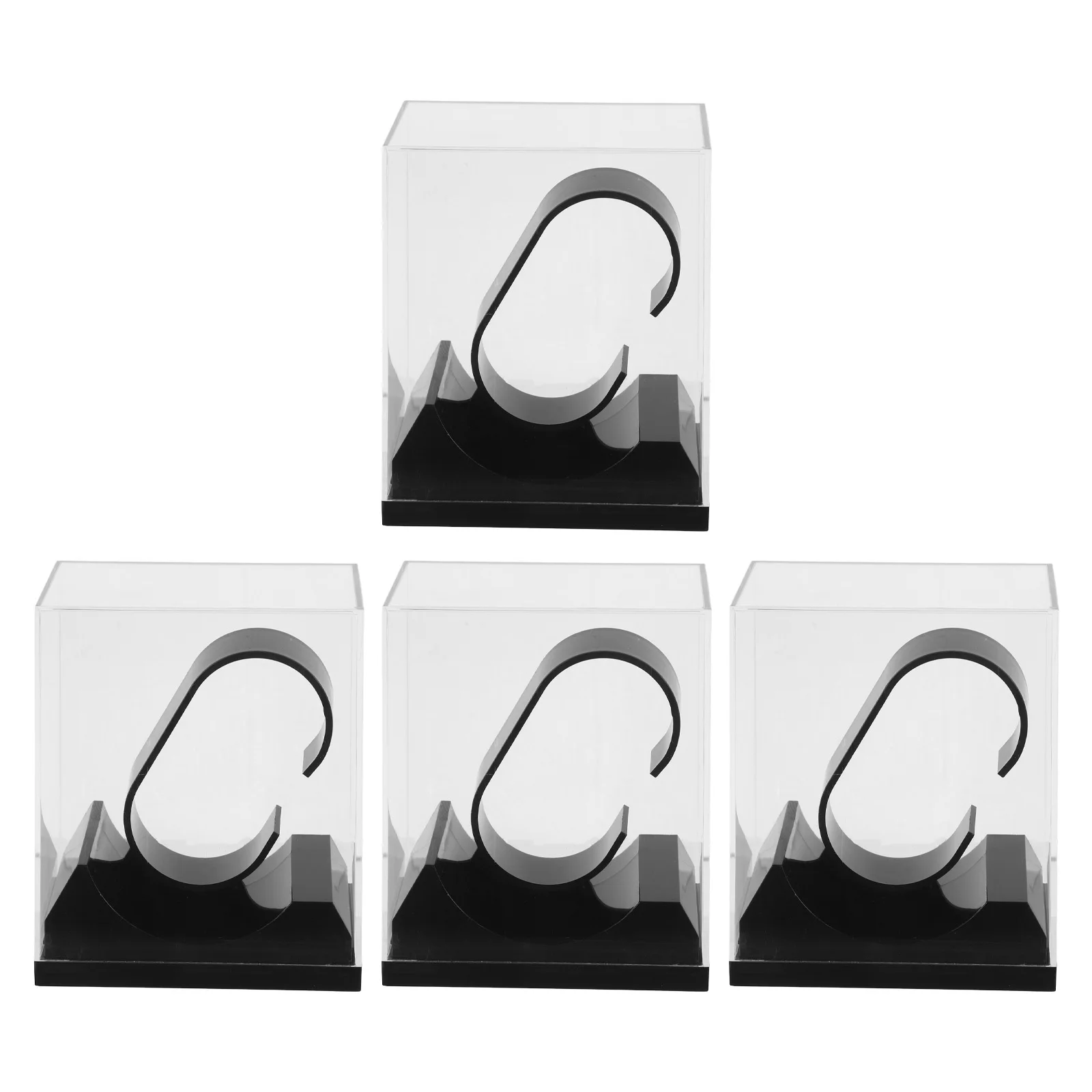 

4Pcs Clear Watch Storage Box Plastic Transparent Organizer Case Single Watch Holder Jewelry Display Single Bracelet Holder