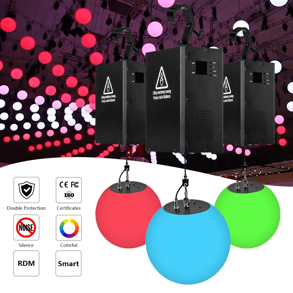 Event lights lifting up and down kinetic balls more smart setting kinetic lighting system