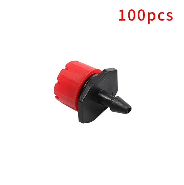 

Horticultural Micro Spray 100pcs Small Red Hat Dripper Adjustable Flow 8-hole Anti-aging and UV Resistant Button